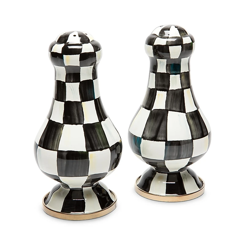 MacKenzie-Childs Courtly Check Enamel Large Salt & Pepper Set
