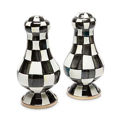 MacKenzie-Childs Courtly Check Enamel Large Salt & Pepper Set