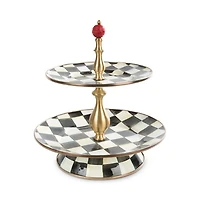 Courtly Check Enamel Two-Tier Sweet Stand
