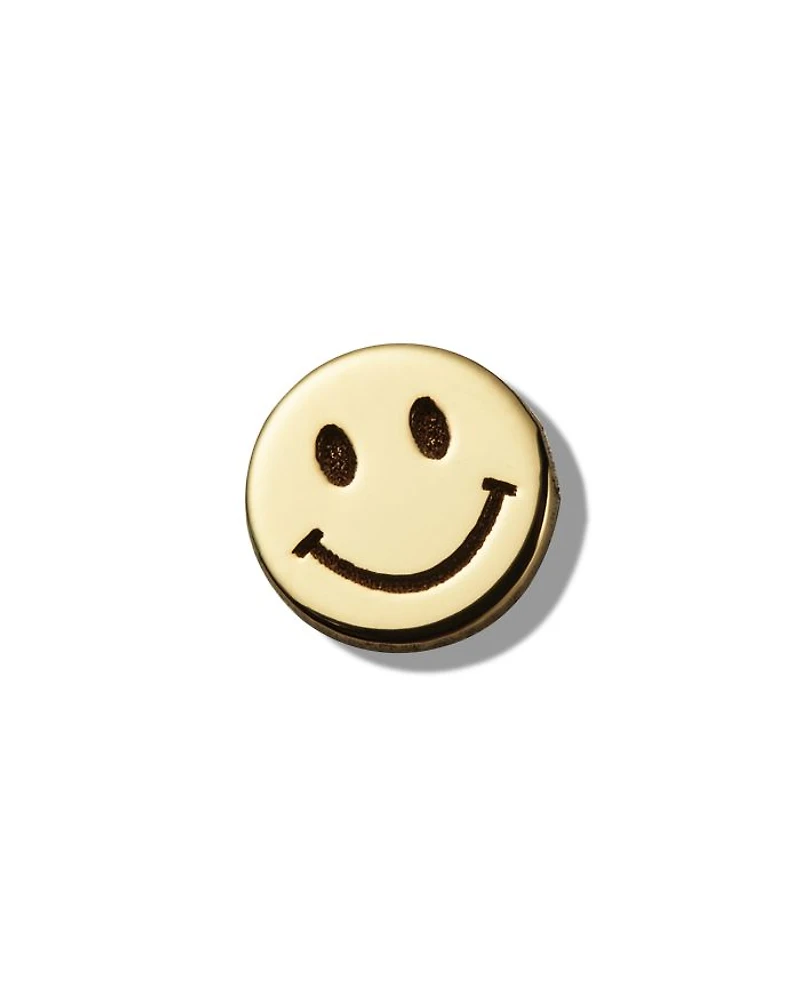 14K Yellow Gold Itty Bitty Smiley Face Single Stud Earring