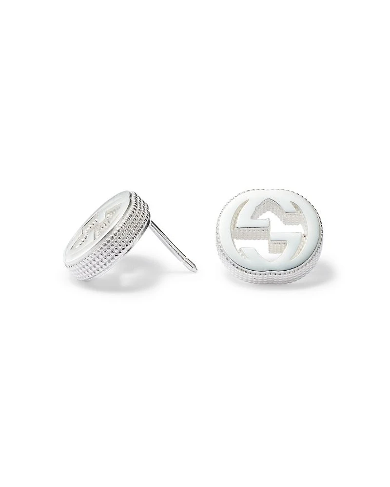 Sterling Silver Interlocking G Stud Earrings
