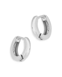 Small Huggie Hoop Earrings in 14K White Gold