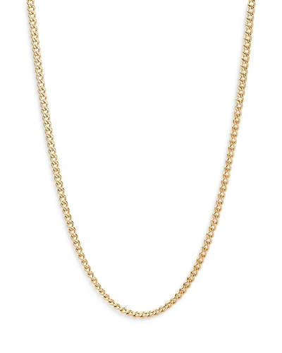 18K Yellow Gold Classic Curb Thin Chain Necklace, 22"