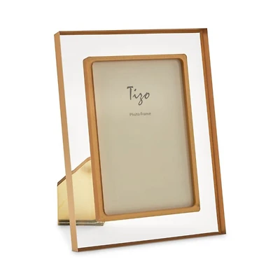 Lucite Bordered Easel Back 4" x 6" Picture Frame