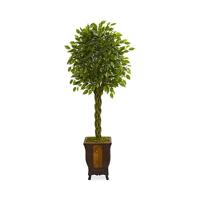 Nearly Natural Artificial Braided Ficus Tree