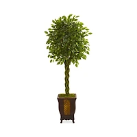 Nearly Natural Artificial Braided Ficus Tree