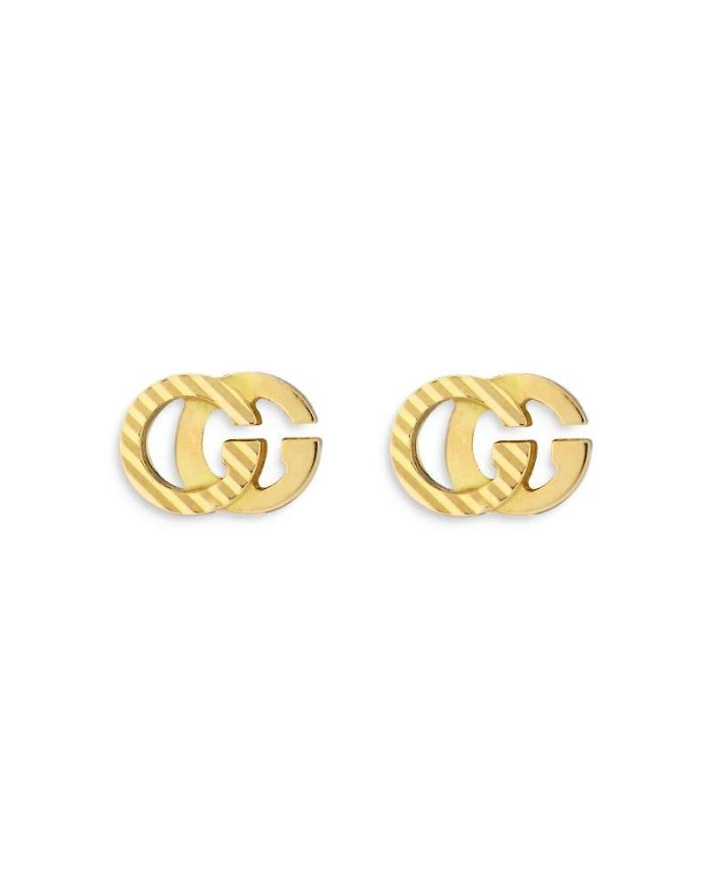 18K Yellow Gold Double G Stud Earrings