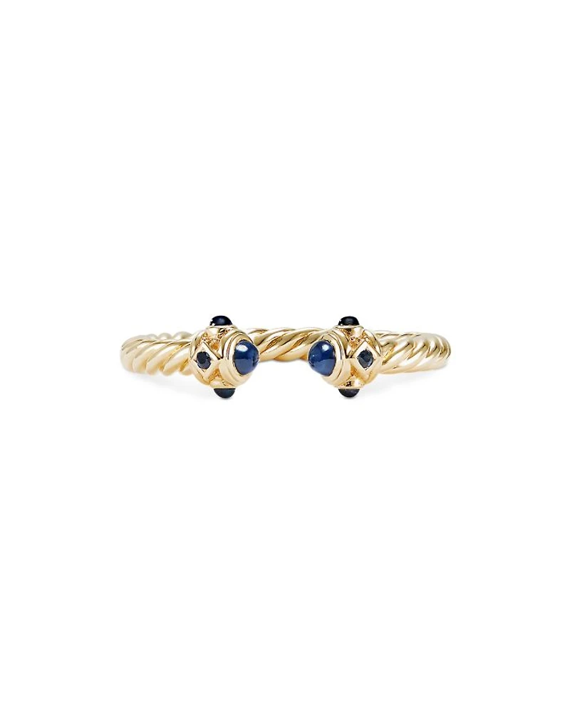18K Yellow Gold Renaissance Blue Sapphire Ring