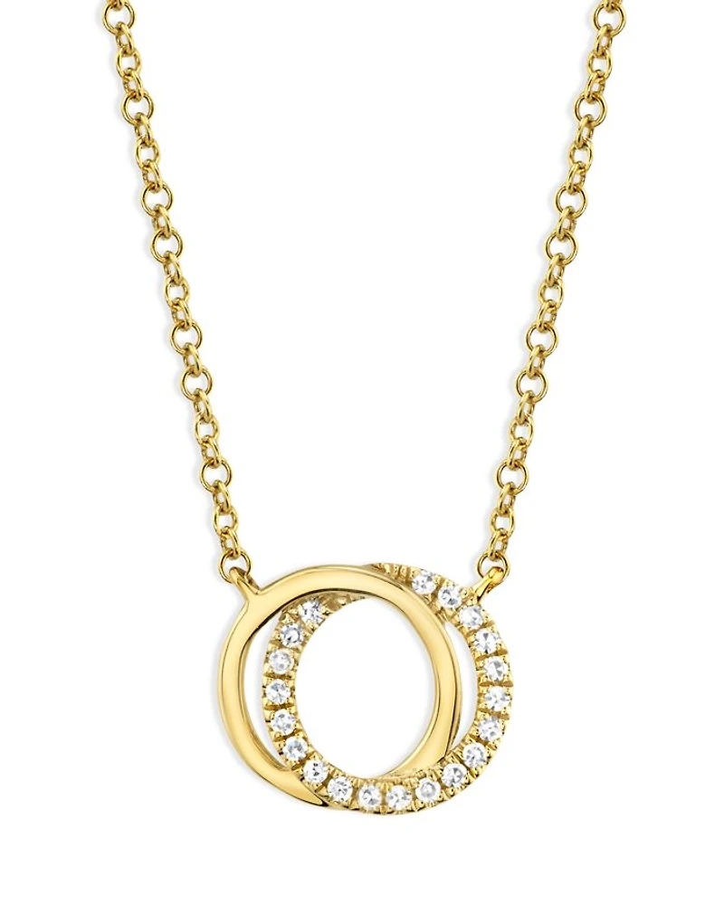 14K Yellow Gold Diamond Love Knot Pendant Necklace, 18" - Exclusive