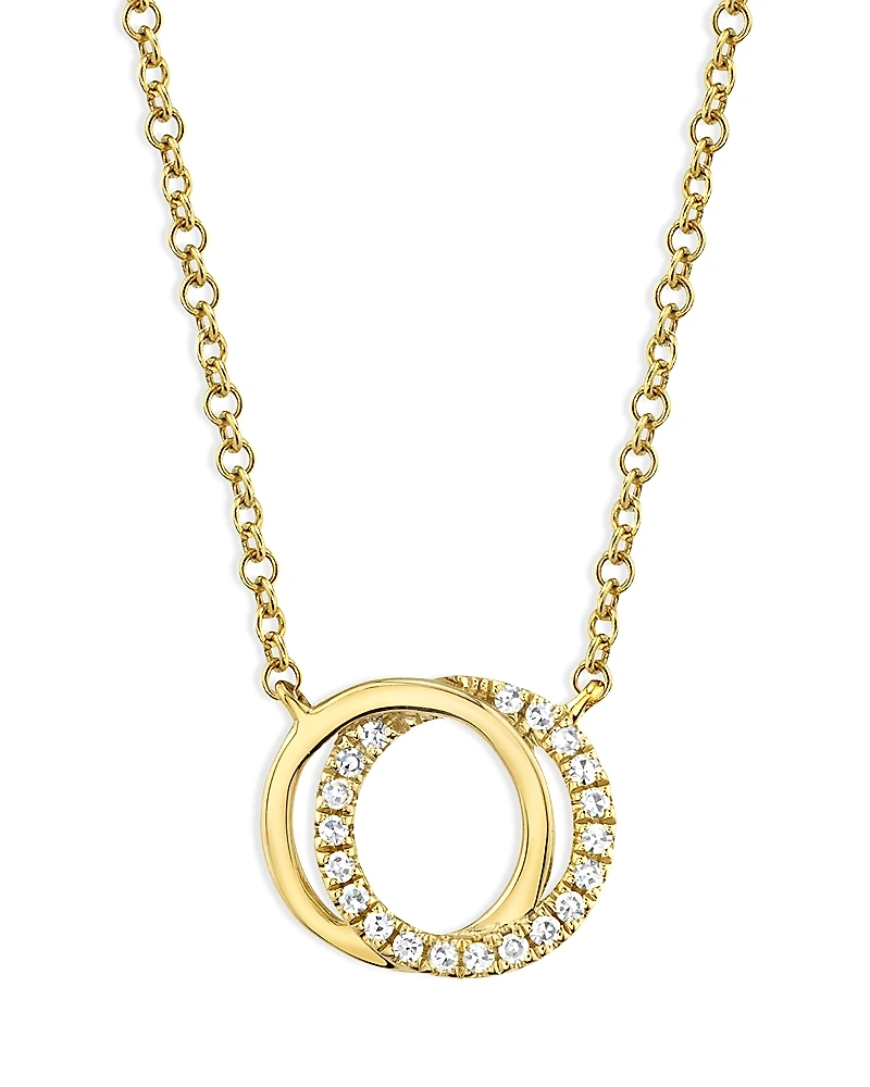 Moon & Meadow 14K Yellow Gold Diamond Love Knot Pendant Necklace, 18 - Exclusive