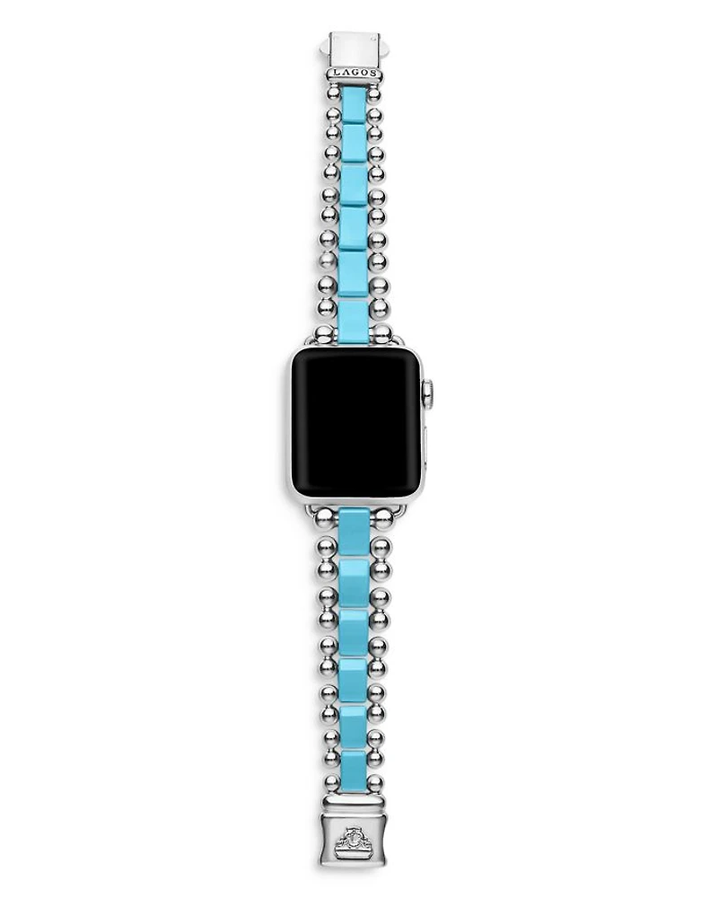 Smart Caviar Blue Ceramic Apple® Watch Bracelet, 38mm