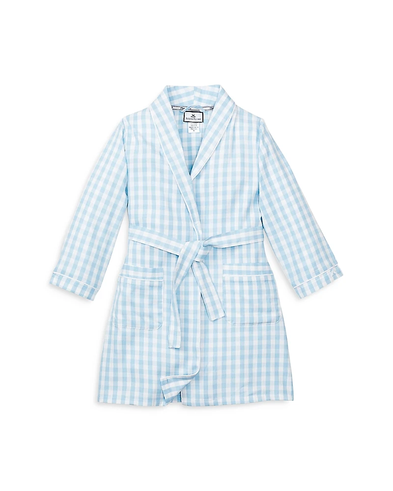 Petite Plume Unisex Gingham Robe - Little Kid, Big Kid
