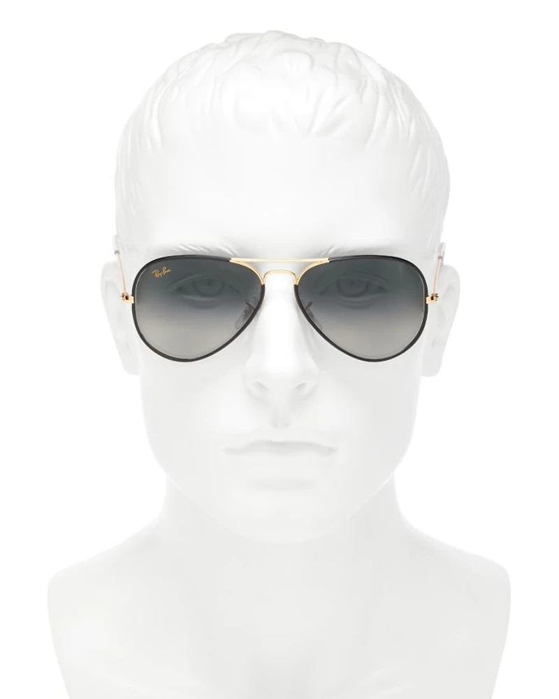 Classic Brow Bar Aviator Sunglasses, 58mm