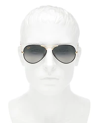 Classic Brow Bar Aviator Sunglasses, 58mm