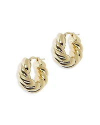 Bloomingdale's Fine Collection 14K Yellow Gold Ribbed Hoop Earrings