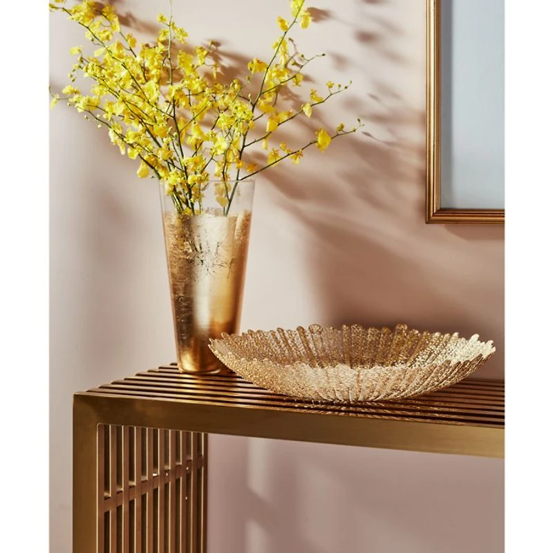 Rufolo Glass Gold Large Serving Bowl