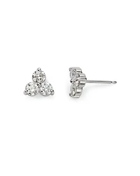 Diamond Trio Stud Earrings 14K White Gold, 0.20-2.0 tcw