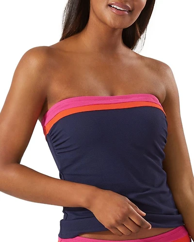 Island Cays Color Block Bandeau Tankini Top