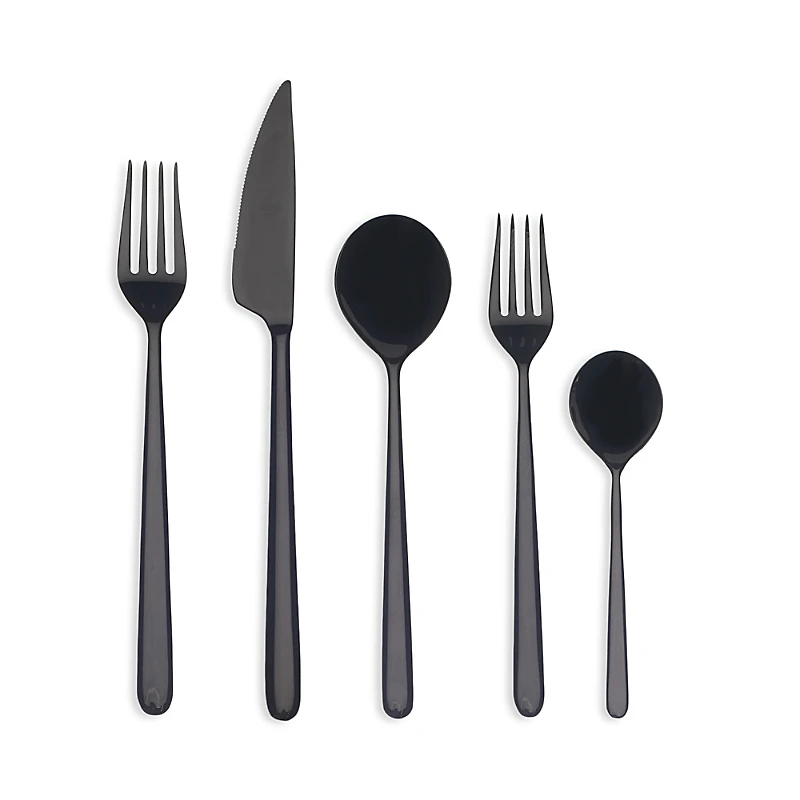 Mepra Linea Oro Nero 5-Piece Place Setting