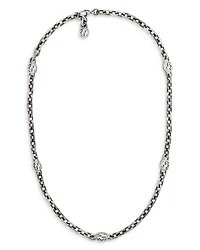 Sterling Silver Interlocking Chain Necklace, 23.6"