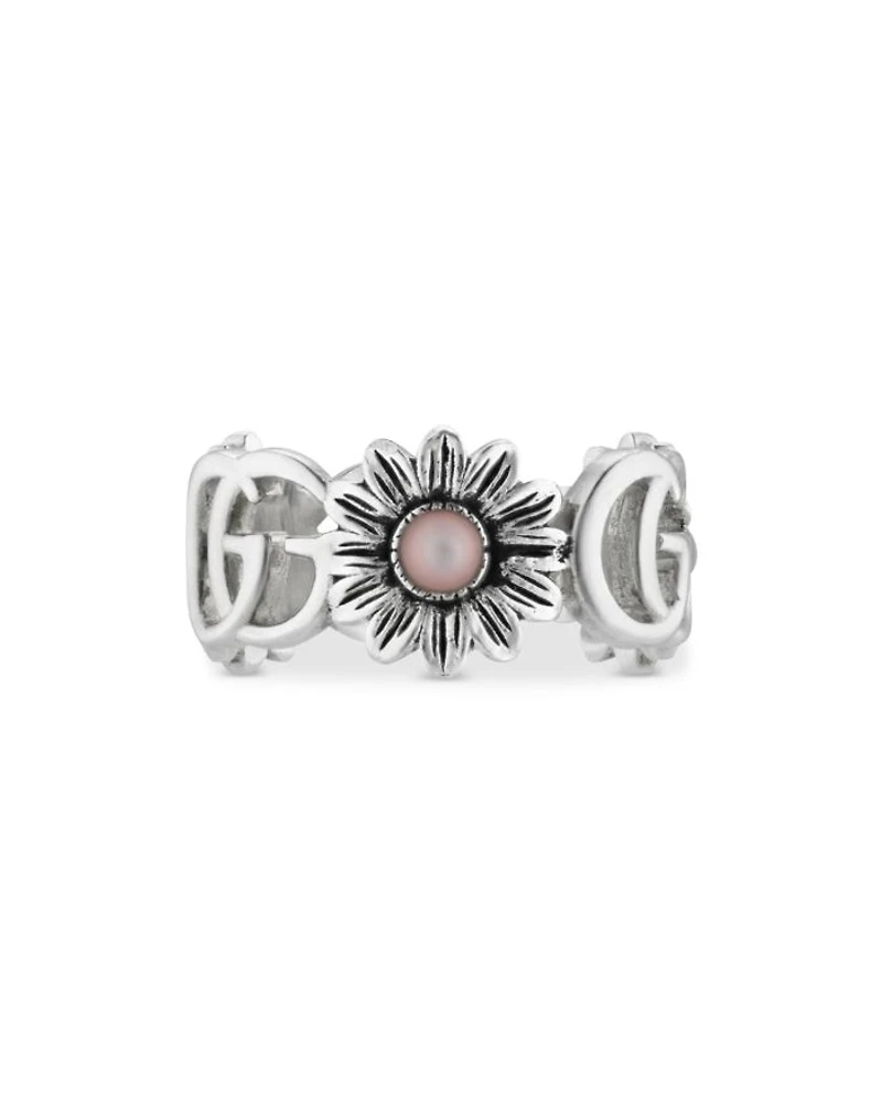 Sterling Silver GG Marmont Mother-of-Pearl Ring
