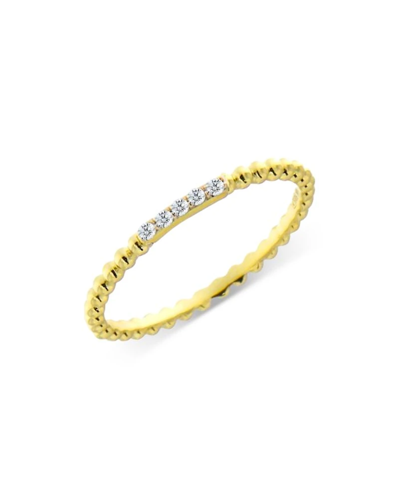 18K Yellow Gold Diamond Ball Ring