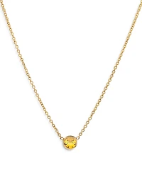Zoe Lev 14K Yellow Gold Topaz Birthstone Solitaire Pendant Necklace, 16-18