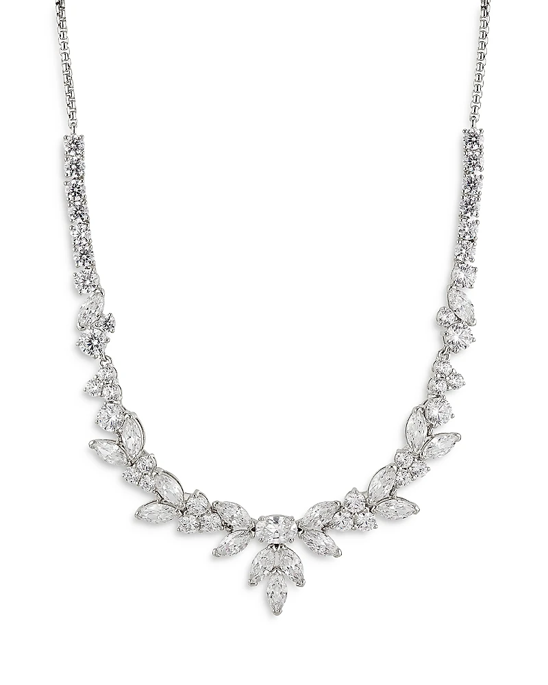 Nadri Prima Cubic Zirconia Cluster Statement Necklace