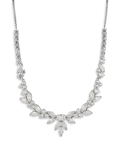Nadri Prima Cubic Zirconia Cluster Statement Necklace