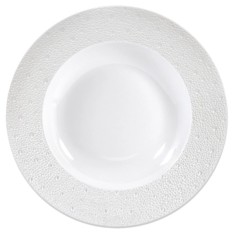 Bernardaud Ecume Perle Rim Soup Plate