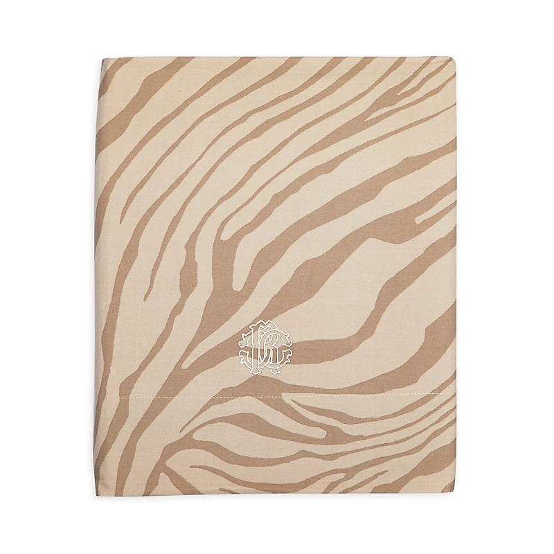 Roberto Cavalli Macro Zebrage Sateen Flat Sheet, King