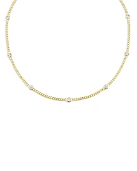 Adinas Jewels Cubic Zirconia Chain Choker Necklace, 12-15