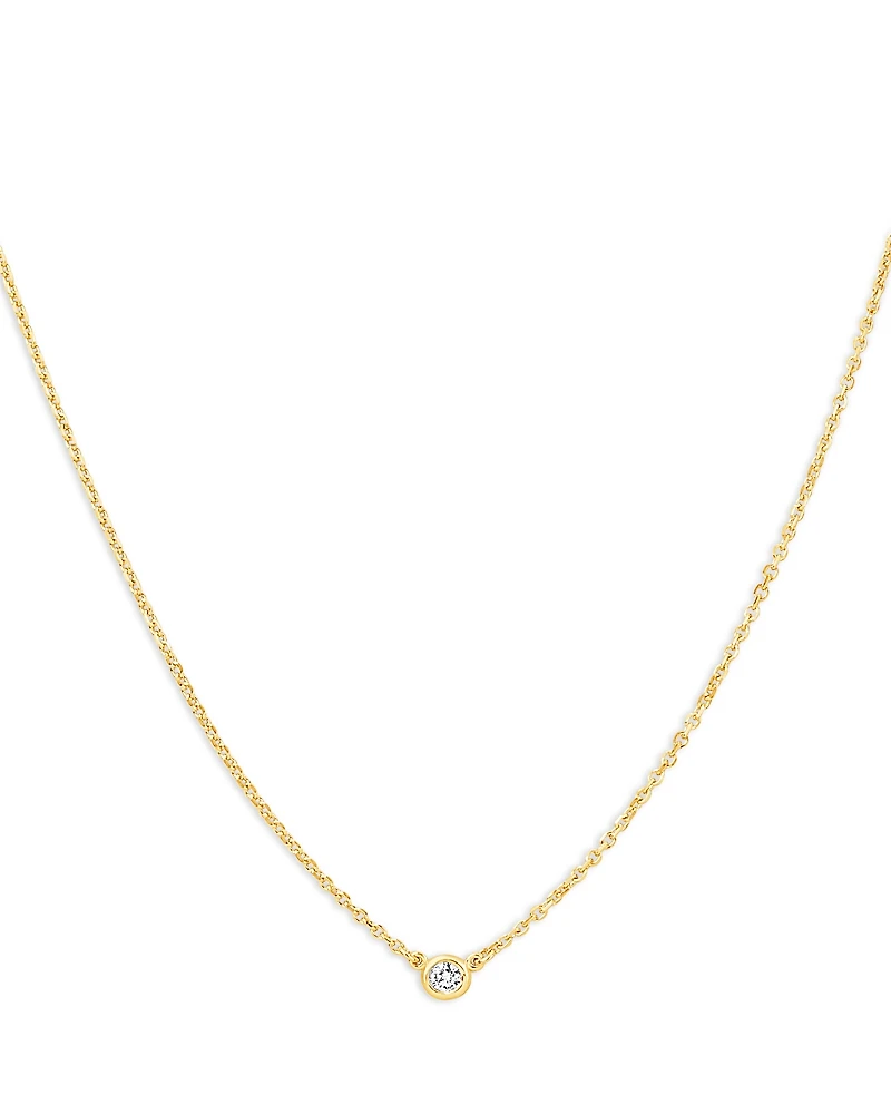 Bloomingdale's Fine Collection Diamond Bezel Solitare Necklace