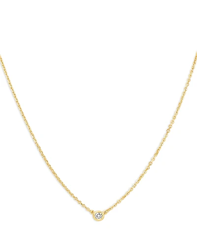 Bloomingdale's Fine Collection Diamond Bezel Solitare Necklace