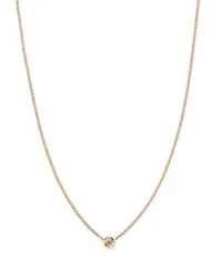 14K Yellow Gold Bezel-Set Diamond Pendant Necklace, 18" - Exclusive
