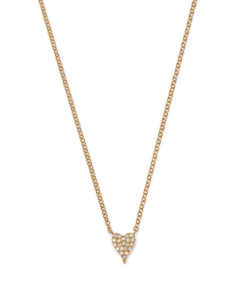 14K Yellow Gold Diamond Heart Pendant Necklace - Exclusive