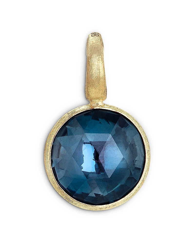 Marco Bicego 18K Yellow Gold Jaipur London Blue Topaz Round Pendant