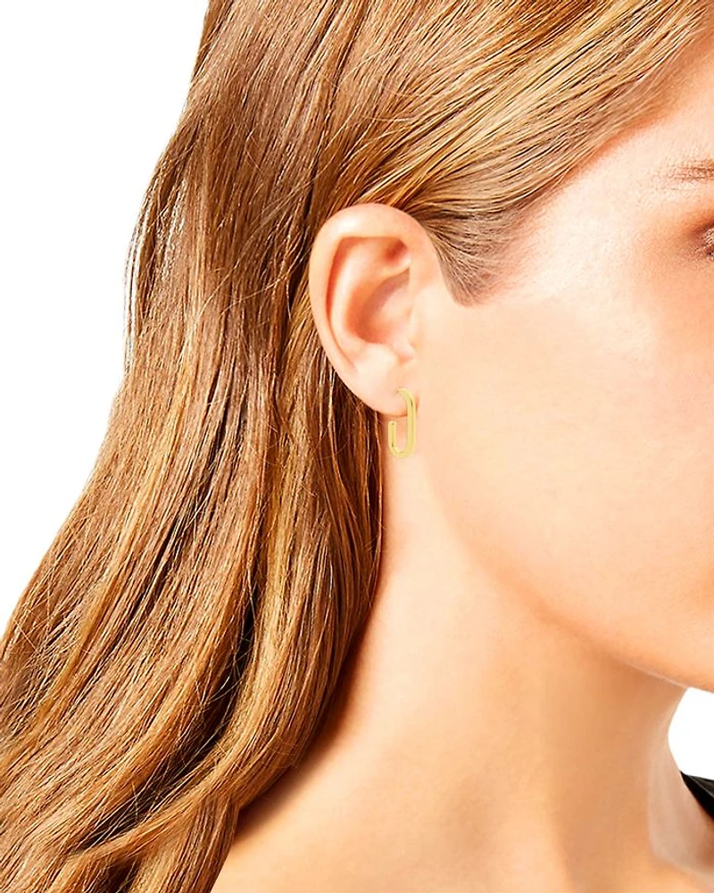 Small Open Oval Hoop Earrings in Silver Tone or Gold Tone
