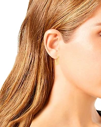 Small Open Oval Hoop Earrings in Silver Tone or Gold Tone