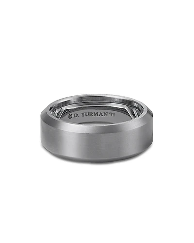 David Yurman Men's Gray Titanium 8.5mm Beveled Band