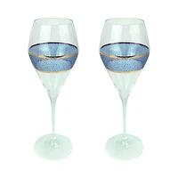 Michael Wainwright Set of 2 Panthera Glass Prosecco Glasses