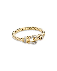 Petite Buckle Ring 18K Yellow Gold with Diamonds