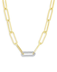 Bloomingdale's Fine Collection Diamond Paperclip Necklace