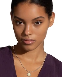 Sterling Silver and 18K Yellow Gold Signature Caviar Initial Pendant Necklace, 16"