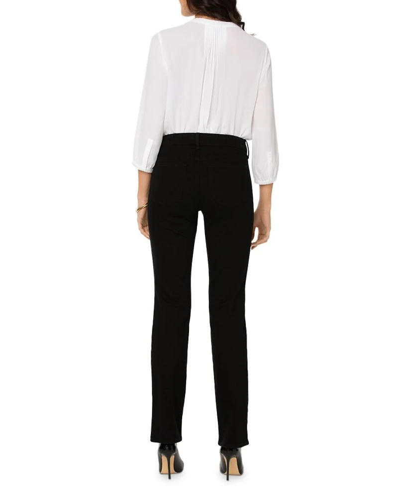 Petites Marilyn High Rise Straight Jeans Black