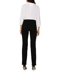 Petites Marilyn High Rise Straight Jeans Black