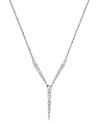 Diamond Y Necklace in 14K White Gold, 0.50 tcw