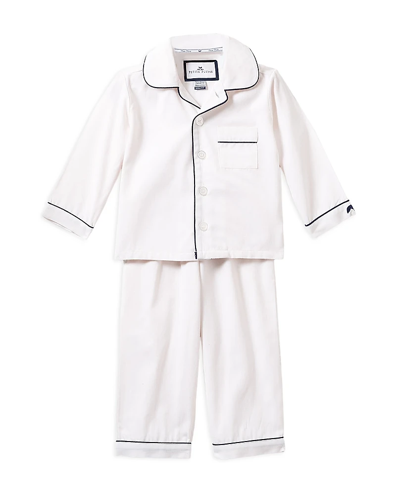 Petite Plume Unisex White Pajama Set - Baby, Little Kid, Big Kid