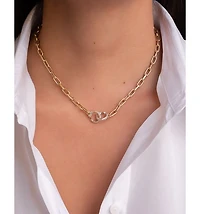 14K Yellow Gold Diamond Chain Necklace, 16"
