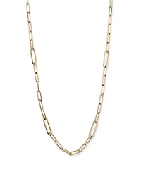14K Yellow Gold Paperclip Link Chain Necklace, 18"